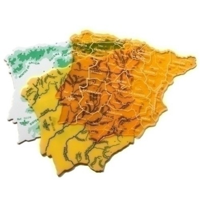 151512-PLANTILLAS 3 MAPAS ESPAÑA PEQUEÑO COLORE precio por 10 unidades
