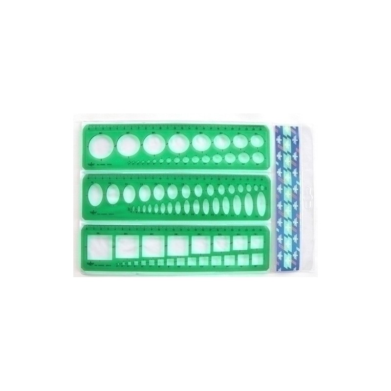 156124-PLANTILLAS ESCOLAR JUEGO-3 SURTID R-C-E* precio por 10 unidades