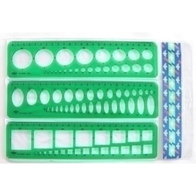 156124-PLANTILLAS ESCOLAR JUEGO-3 SURTID R-C-E* precio por 10 unidades