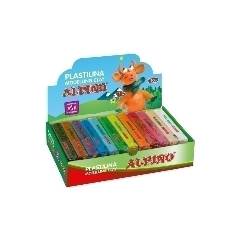 DP000918-PLASTILINA ALPINO STANDARD 150.GR CAJ 12 precio por 1 unidades