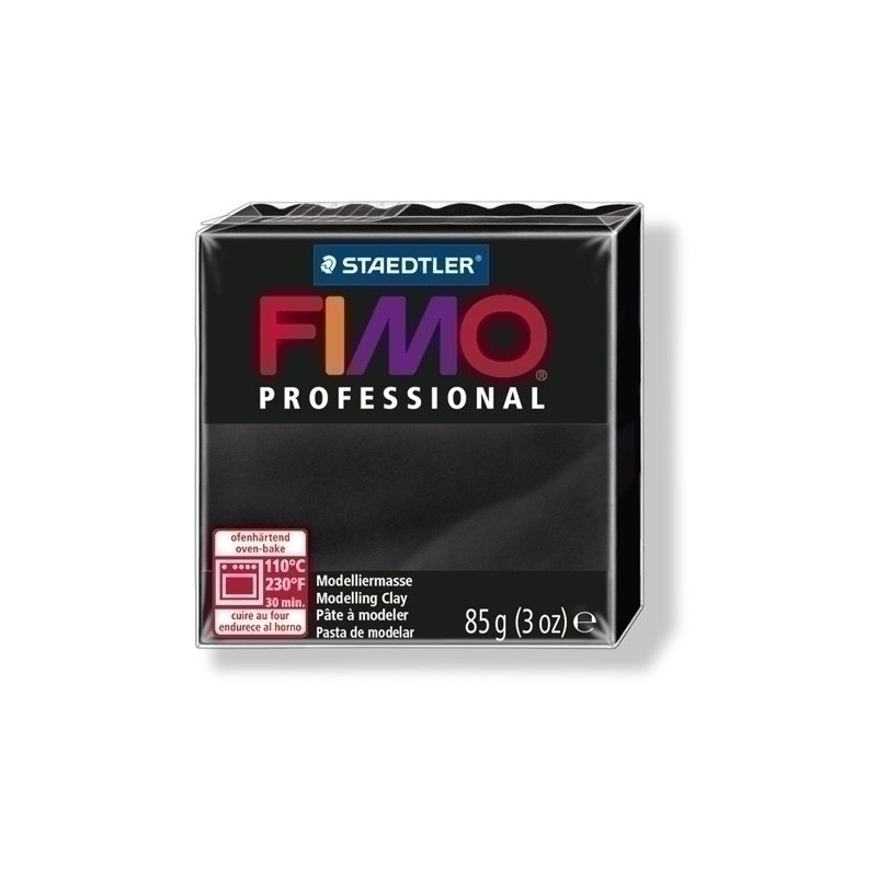 8004-9-PASTA MODELAR FIMO PROF. NEGRO 85GR precio por 4 unidades