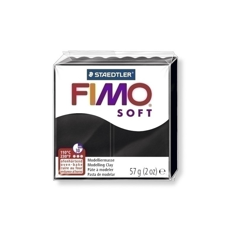 8020-9-PASTA MODELAR FIMO SOFT NEGRO 57GR precio por 6 unidades