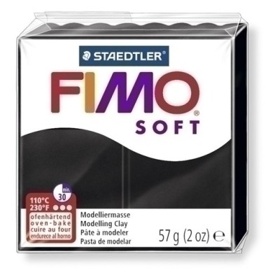 8020-9-PASTA MODELAR FIMO SOFT NEGRO 57GR precio por 6 unidades