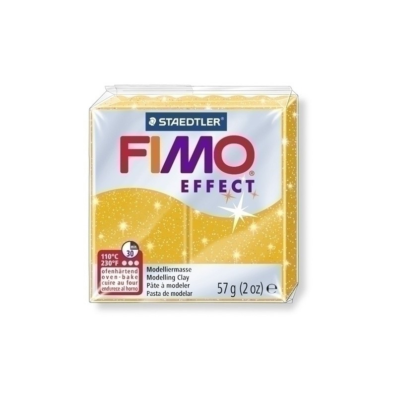 8020-112-PASTA MODELAR FIMO EFFECT ORO PURPURINA precio por 6 unidades