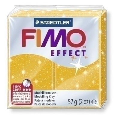 8020-112-PASTA MODELAR FIMO EFFECT ORO PURPURINA precio por 6 unidades
