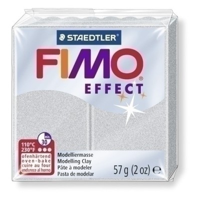 8020-81-PASTA MODELAR FIMO EFFECT METALICO PLATA precio por 6 unidades