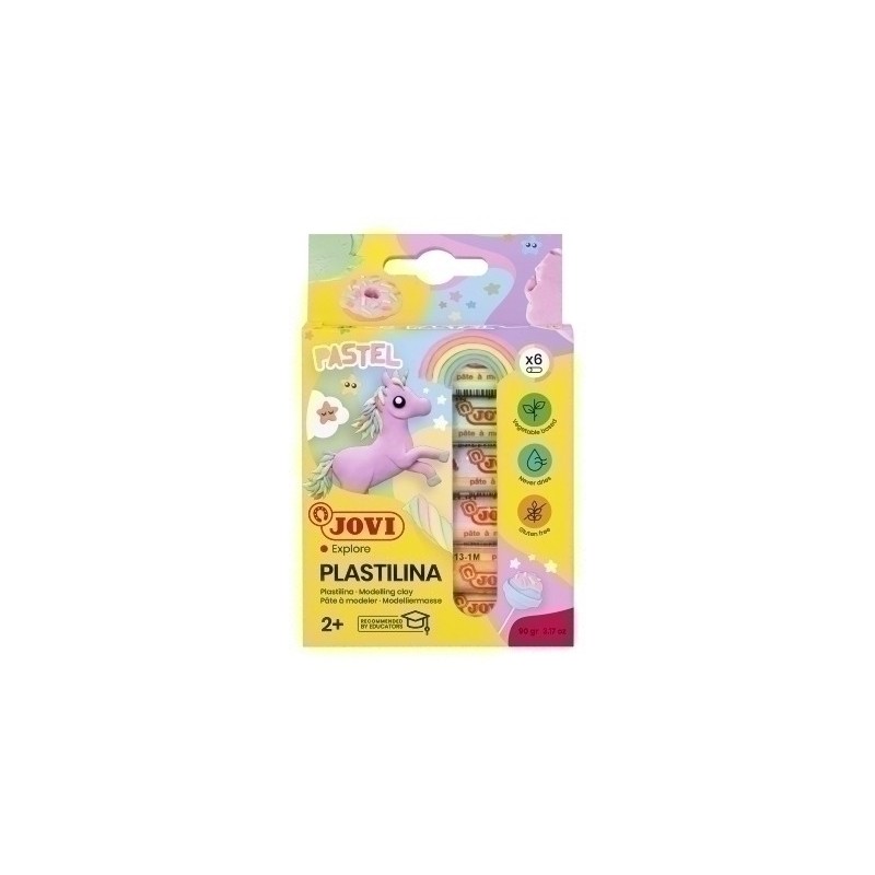 90/6P-PLASTILINA JOVI 90 PASTEL BARRA EST.6 precio por 1 unidades