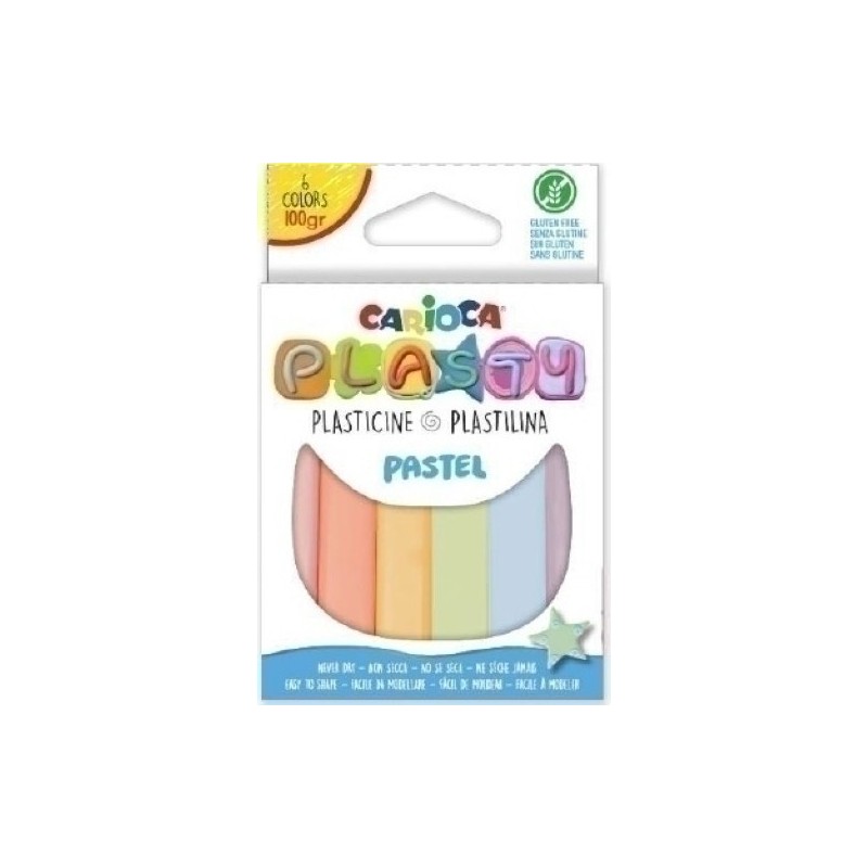 42174-PLASTILINA CARIOCA PASTEL BARRA C/6 precio por 1 unidades