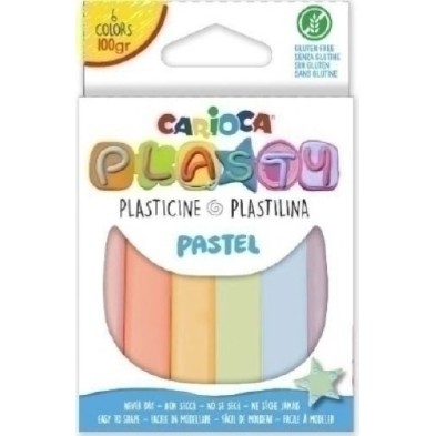 42174-PLASTILINA CARIOCA PASTEL BARRA C/6 precio por 1 unidades