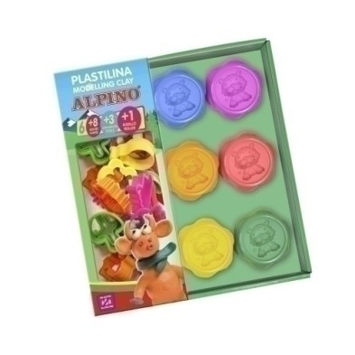 DP000800-PLASTILINA ALPINO KIT 6 COL+ MOLDES precio por 1 unidades