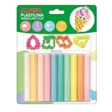 DP000250-PLASTILINA ALPINO BL. 10 PASTEL + HERR precio por 24 unidades