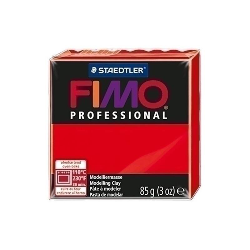 8004-200-PASTA MODELAR FIMO PROF. ROJO 85GR precio por 4 unidades