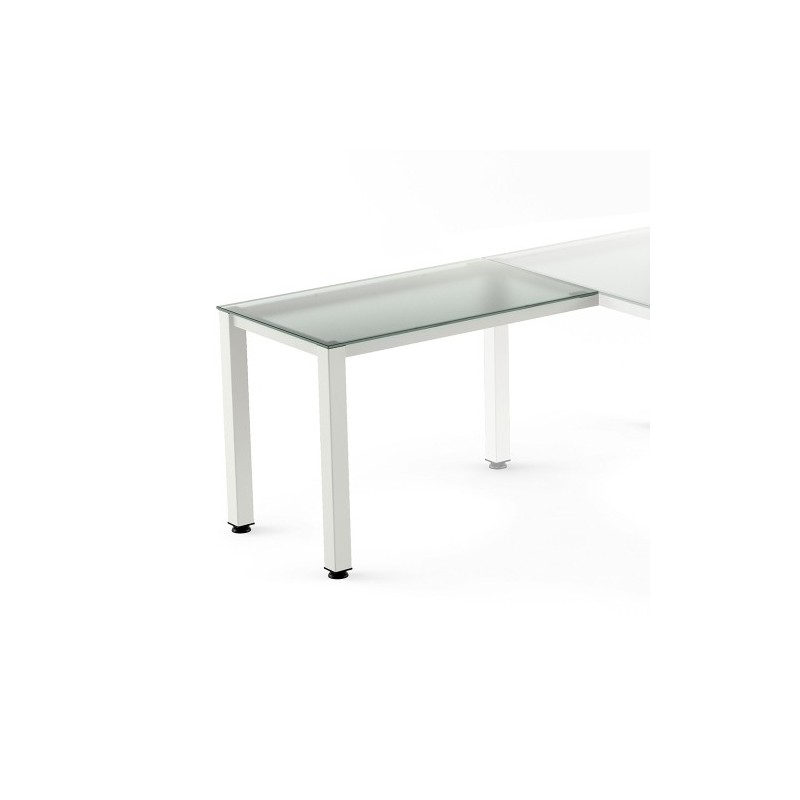 2107AM05-MESA ROCADA EXEC. ALA 100x60 BL/CRISTAL precio por 1 unidades