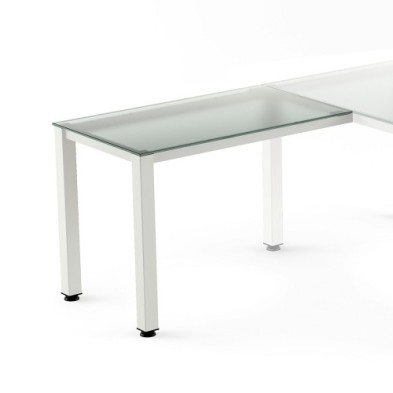 2107AM05-MESA ROCADA EXEC. ALA 100x60 BL/CRISTAL precio por 1 unidades