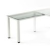 2107AM05-MESA ROCADA EXEC. ALA 100x60 BL/CRISTAL precio por 1 unidades