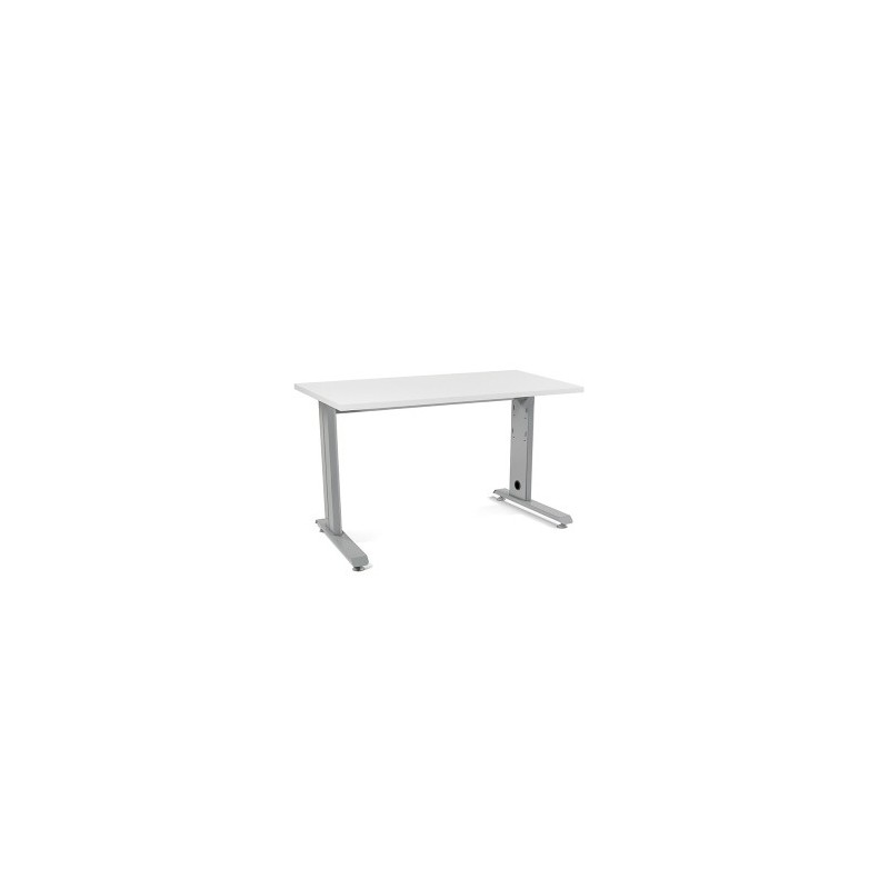 2000AC04-MESA ROCADA METAL 120x60 ALUMINIO/BLANCO precio por 1 unidades