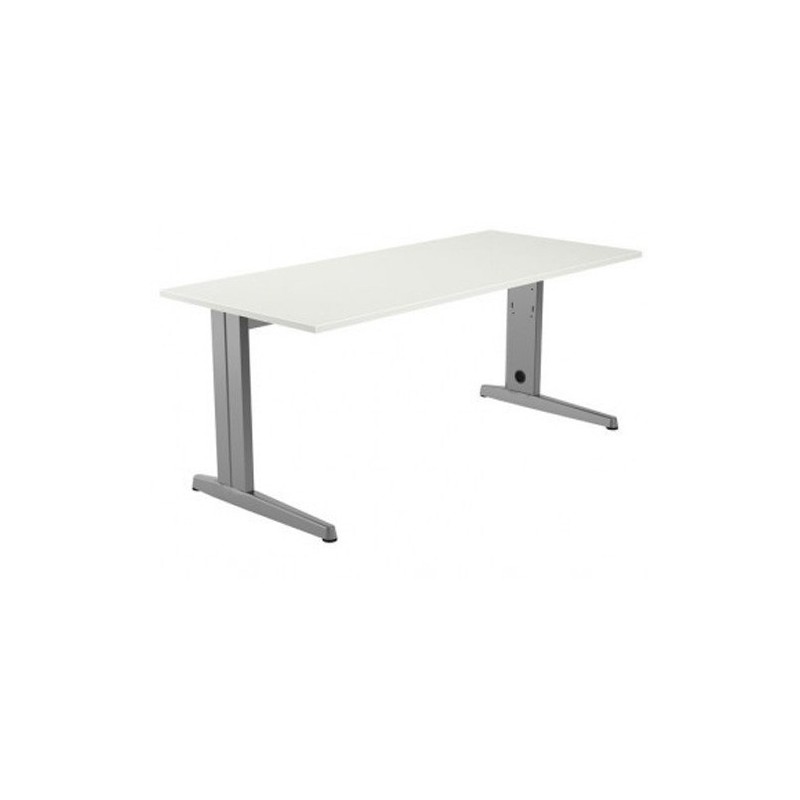 2001AC04-MESA ROCADA METAL 140x80 ALUMINIO/BLANCO precio por 1 unidades