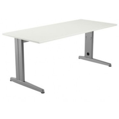 2002AC04-MESA ROCADA METAL 160x80 ALUMINIO/BLANCO precio por 1 unidades