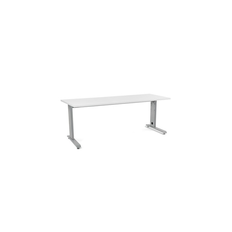 2004AC04-MESA ROCADA METAL 200x80 ALUMINIO/BLANCO precio por 1 unidades