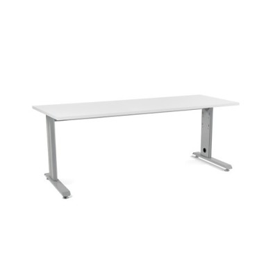 2004AC04-MESA ROCADA METAL 200x80 ALUMINIO/BLANCO precio por 1 unidades