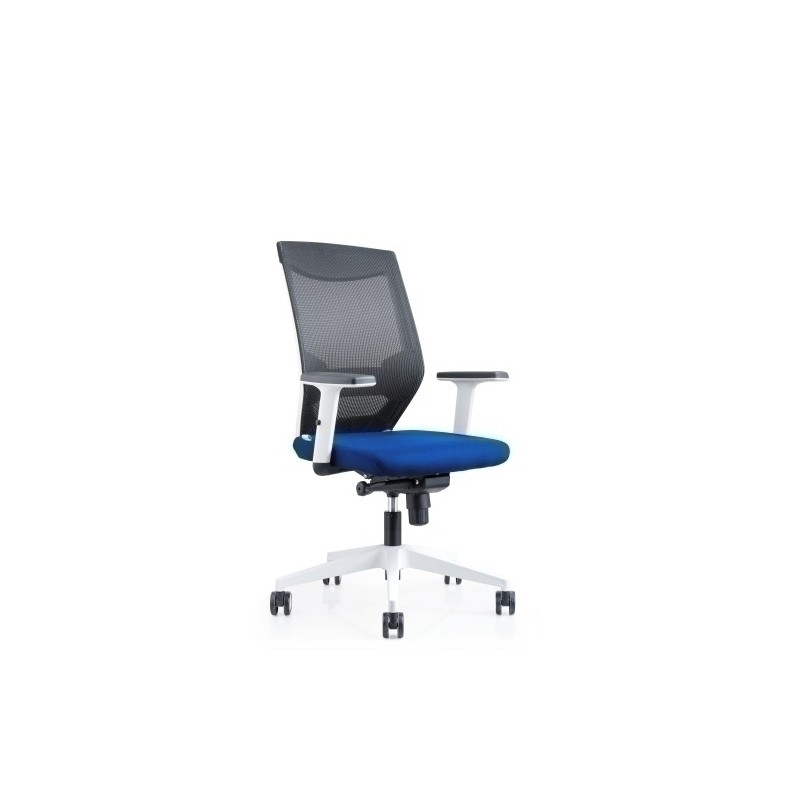 908W-3-SILLA ROCADA BLANCA TAPIZADO AZUL precio por 1 unidades