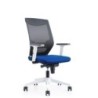 908W-3-SILLA ROCADA BLANCA TAPIZADO AZUL precio por 1 unidades