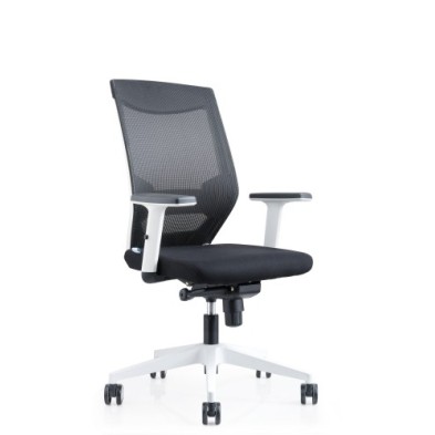 908W-4-SILLA ROCADA BLANCA TAPIZADO NEGRO precio por 1 unidades