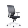908W-4-SILLA ROCADA BLANCA TAPIZADO NEGRO precio por 1 unidades