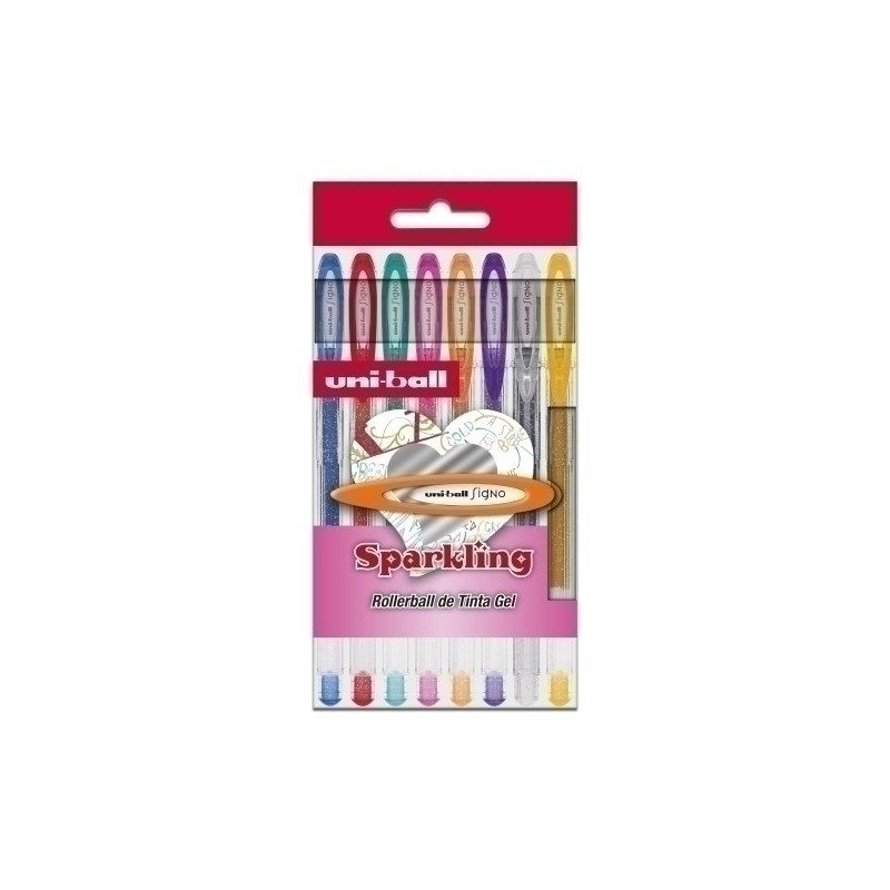 182634337-BOLIGRAFO UNI-BALL UM120 SPARKLING B/8 precio por 1 unidades