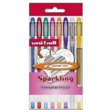 182634337-BOLIGRAFO UNI-BALL UM120 SPARKLING B/8 precio por 1 unidades
