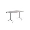 2001FD02-MESA ROCADA METAL 140x80 ALUMINIO/GRIS precio por 1 unidades