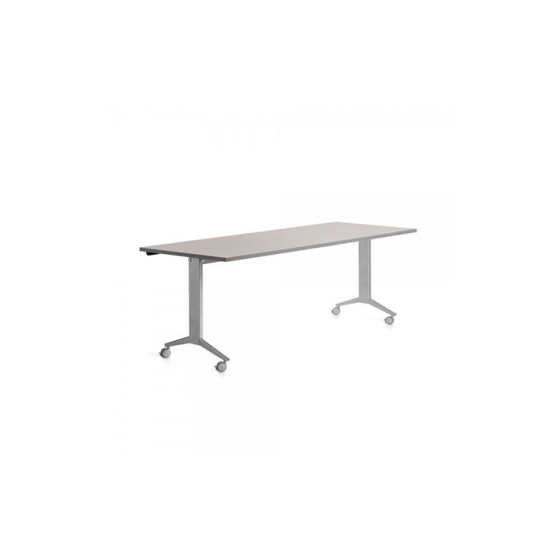 2003FD02-MESA ROCADA METAL 180x80 ALUMINIO/GRIS precio por 1 unidades