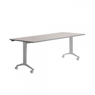 2003FD02-MESA ROCADA METAL 180x80 ALUMINIO/GRIS precio por 1 unidades