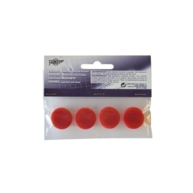 60-20-03-IMANES REDONDOS FAIBO 20 mm ROJO B/4 precio por 1 unidades