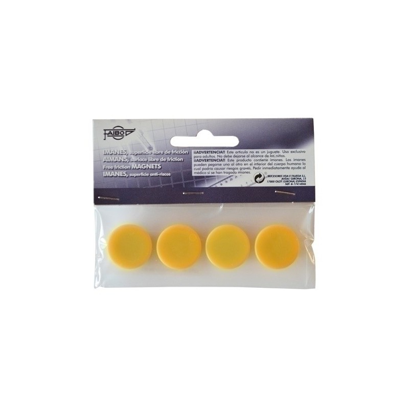 60-20-05-IMANES REDONDOS FAIBO 20 mm AMARILLO B/4 precio por 1 unidades
