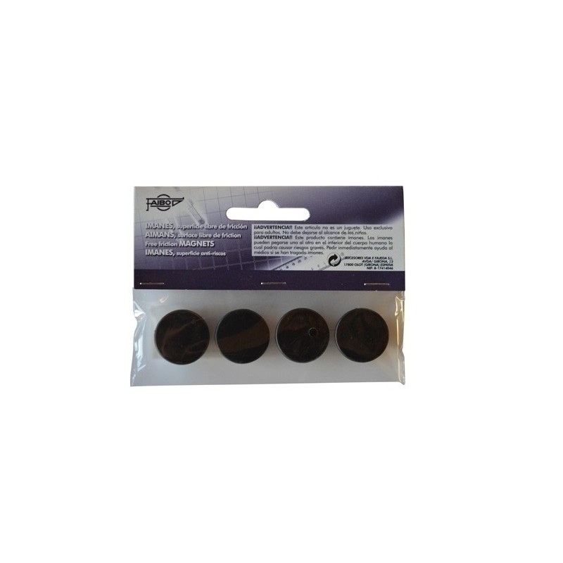 60-20-02-IMANES REDONDOS FAIBO 20 mm NEGRO B/4 precio por 1 unidades