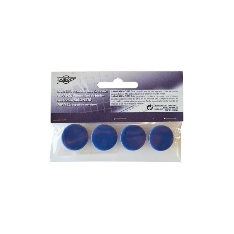 60-20-07-IMANES REDONDOS FAIBO 20 mm AZUL B/4 precio por 1 unidades