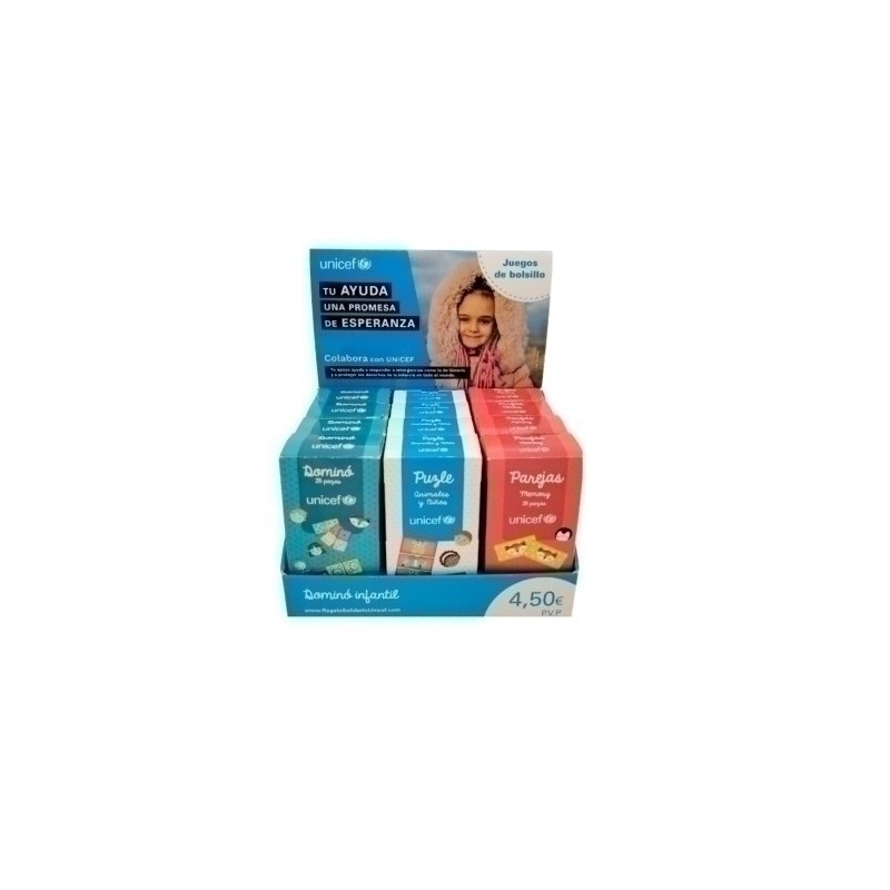 US1601DE01-JUEGO EDUC. UNICEF BOLSILLO EXP.12 precio por 1 unidades