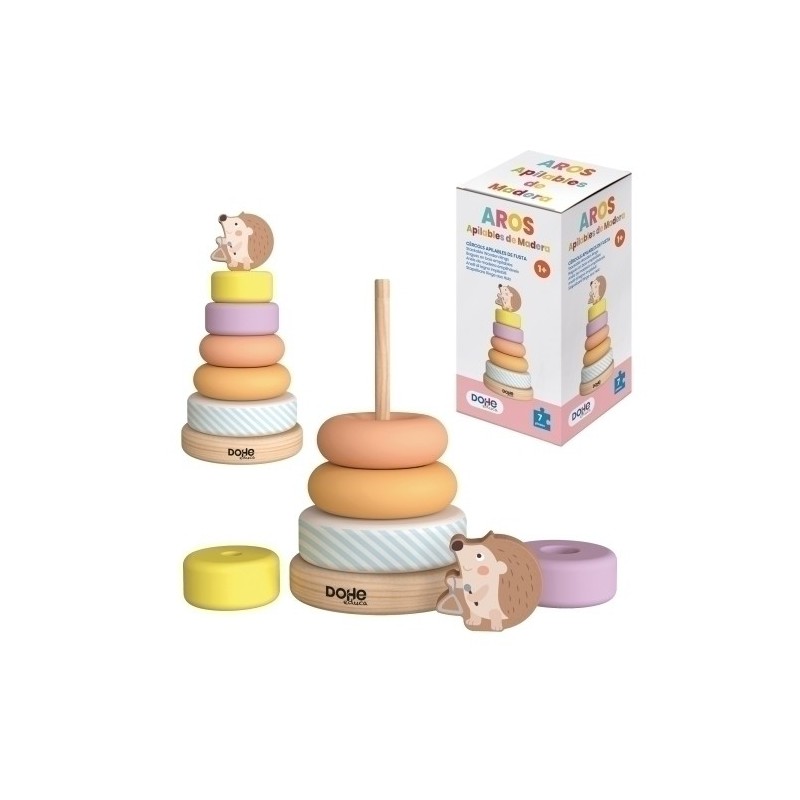 64001-JUEGO DOHE ANILLOS APILABLES MADERA precio por 1 unidades