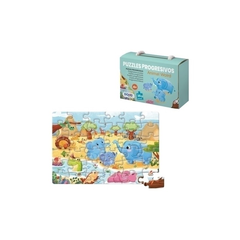 65009-PUZLE DOHE PROG. 36 piezas ANIMAL WORLD precio por 1 unidades