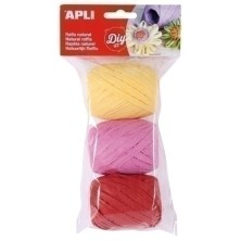 14415-RAFIA APLI NATURAL 30 m COL. CANDY B/3 precio por 1 unidades