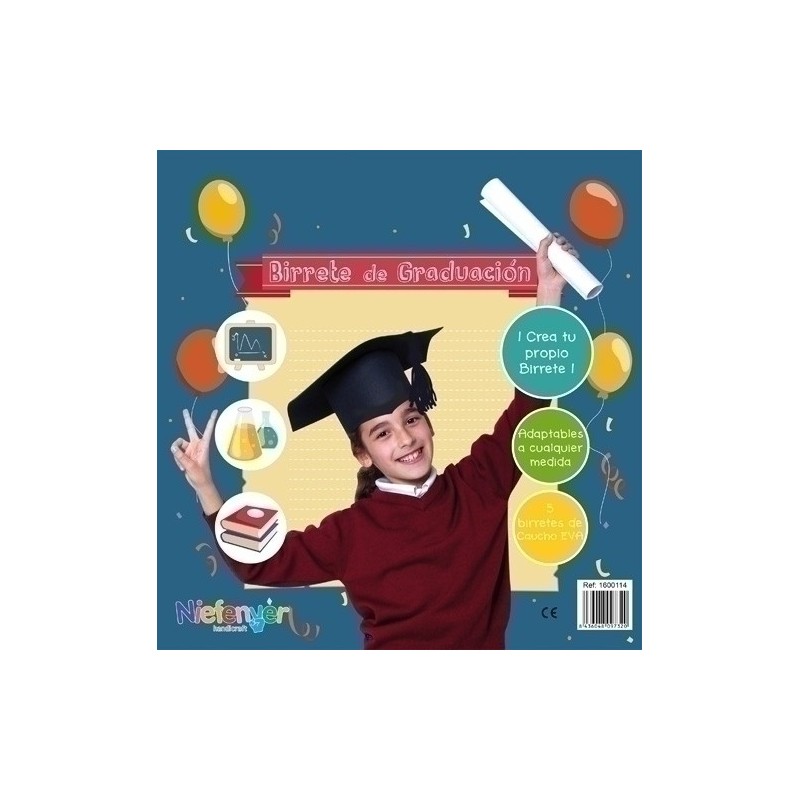 1600114-BIRRETE GRADUACION NIEFENVER. P.5 precio por 1 unidades