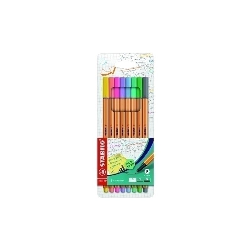 88/8-01-ROTUL.STABILO POINT 88 PASTEL EST. 8 precio por 1 unidades