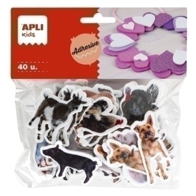 18240-GOMA EVA APLI F.ADH.ANIMALES GRANJA B/40 precio por 5 unidades