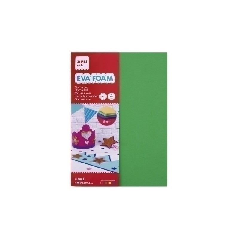 18883-GOMA EVA  APLI HOJA 21x30 BOLSA 4 precio por 1 unidades