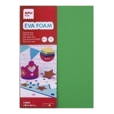 18883-GOMA EVA  APLI HOJA 21x30 BOLSA 4 precio por 1 unidades