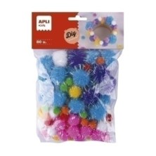 19366-POM POM APLI GLITTER B/80 precio por 1 unidades