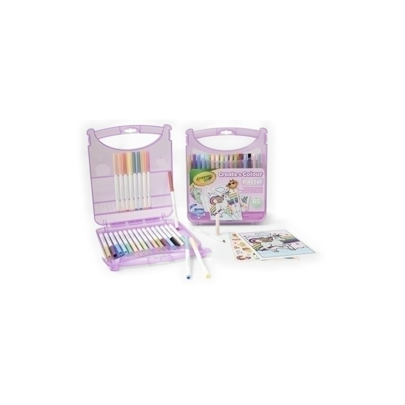 25-5239-JUEGO CRAYOLA MALETIN ROTULADORES C/65 precio por 1 unidades