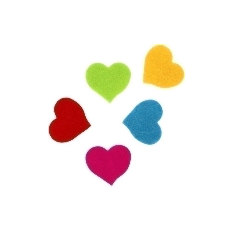 5018/68003800-FIGURAS FIELTRO ADHES.CORAZONES PACK 30 precio por 1 unidades