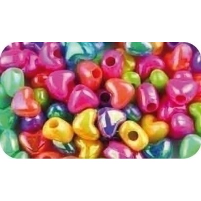 68004300-ABALORIOS PLASTICO FIXO CORAZONES 40gr. precio por 1 unidades